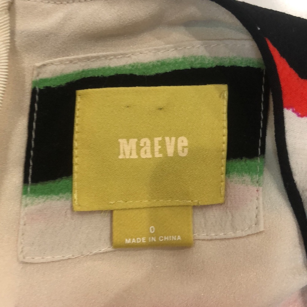 Anthropology Maeve flared stripe  multicolor dress size 0 Cap Sleeves Zip Back - Picture 13 of 14